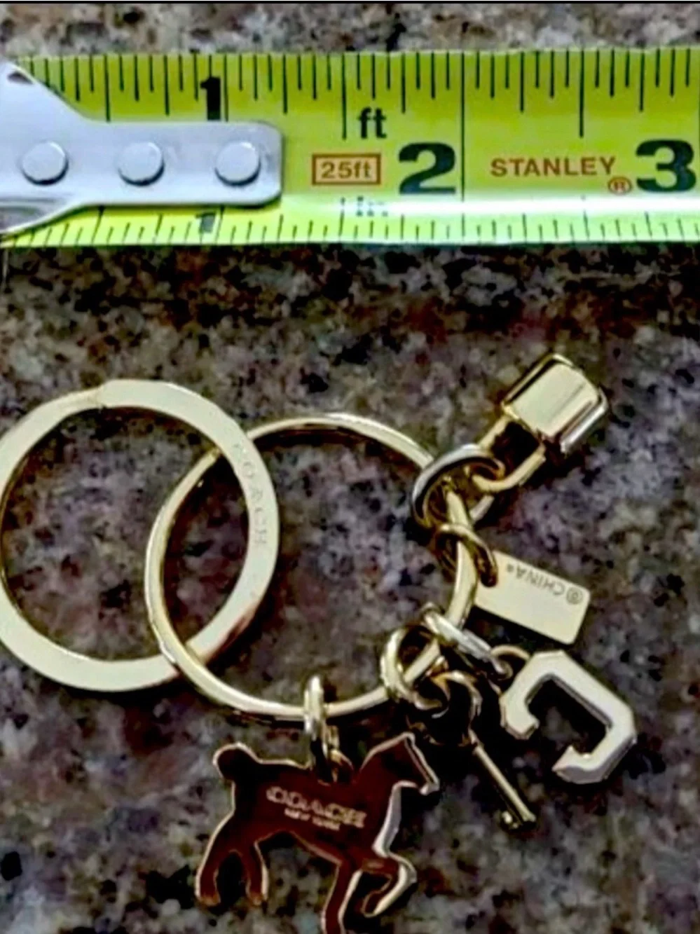 Coach Gold Horse & Carriage Padlock Key Chain Fob, Bag Charm Key Ring NWT F65167